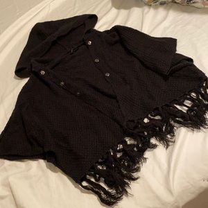 H&M hooded poncho brown